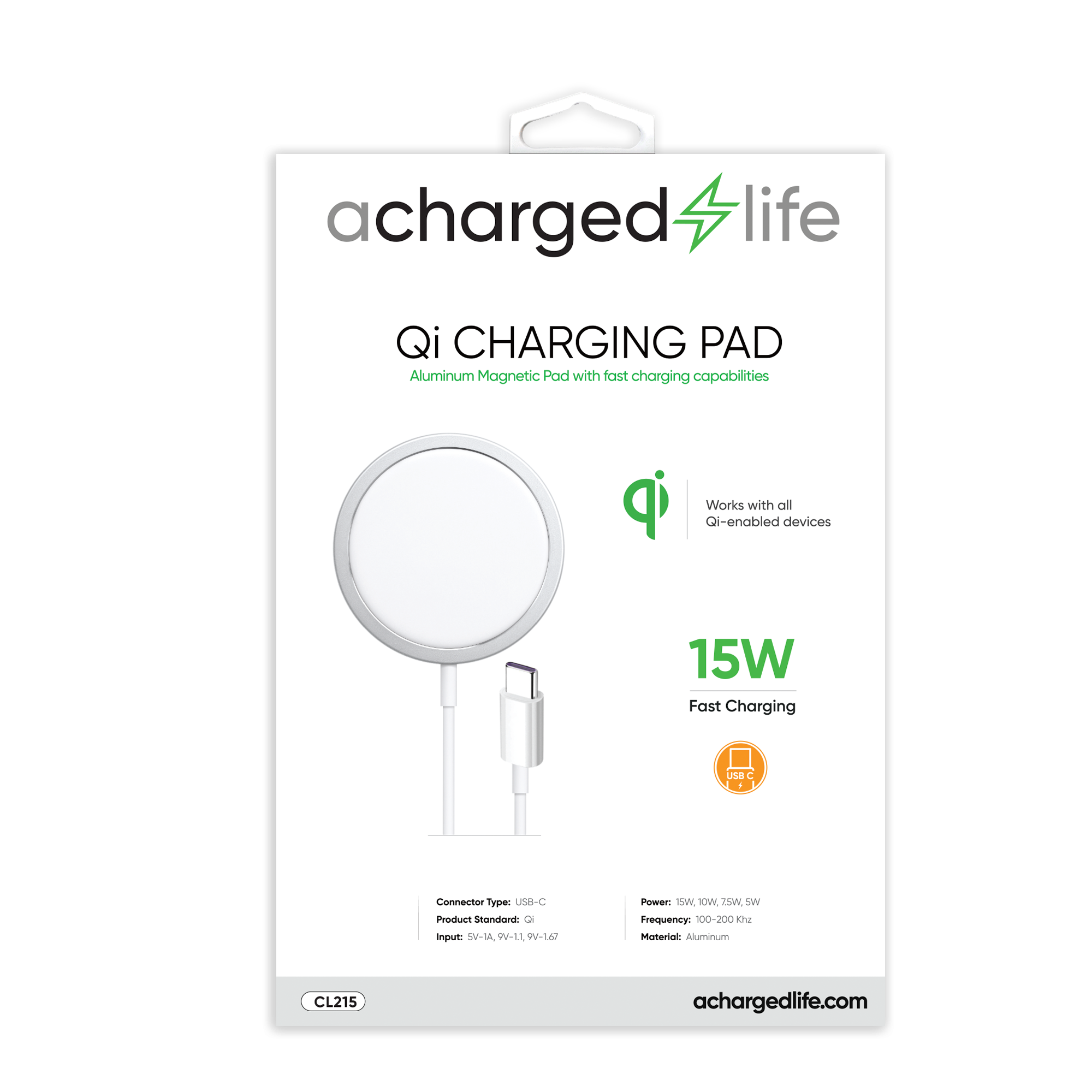CL215 - A Charged Life Qi Charger 15W Magnetic