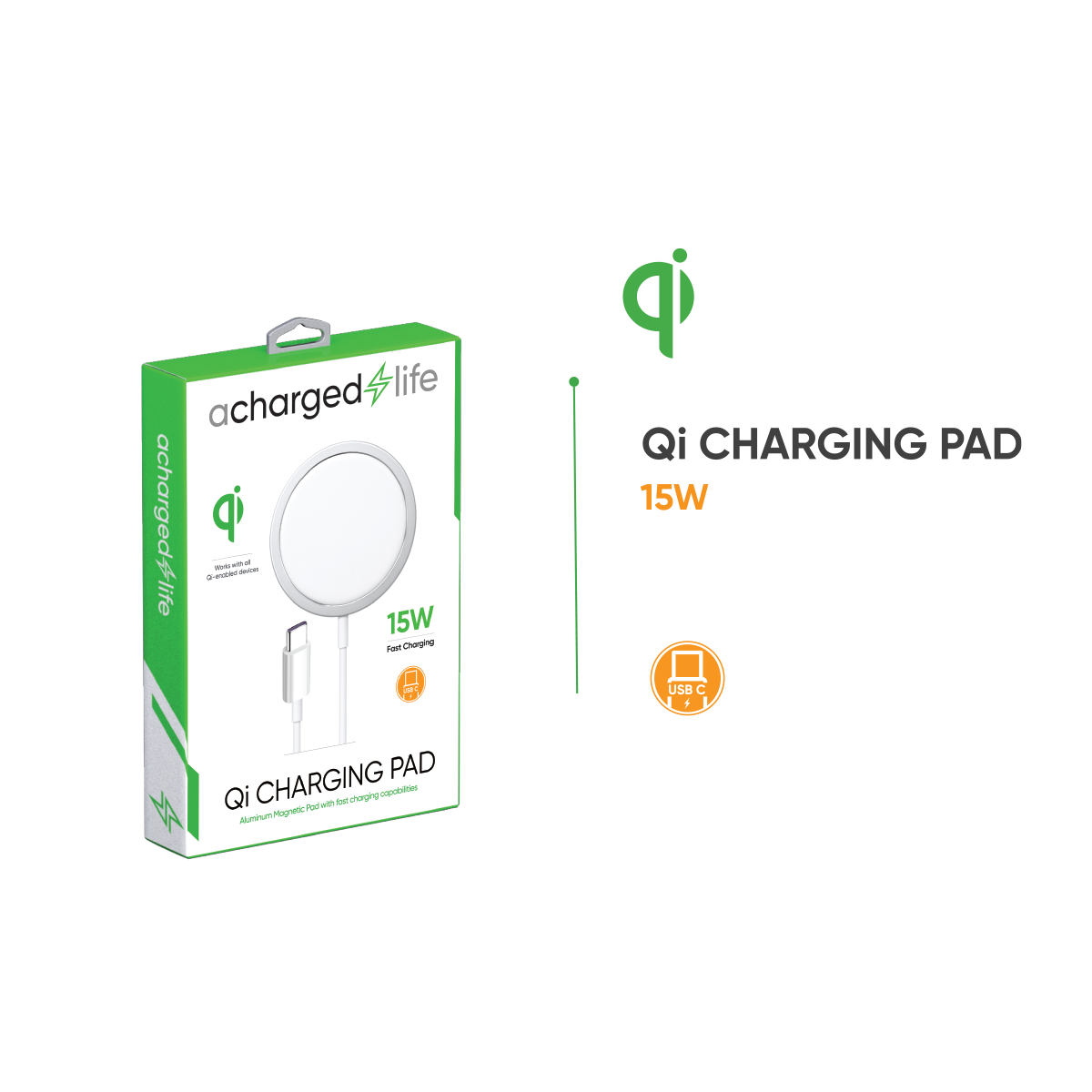 CL215 - A Charged Life Qi Charger 15W Magnetic