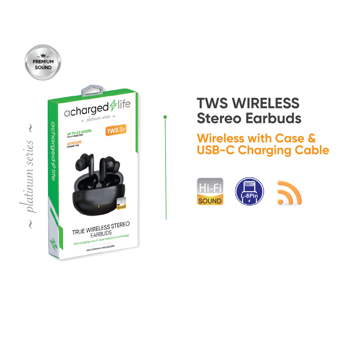 CL304 - A Charged Life TWS Mini Earbud - Black