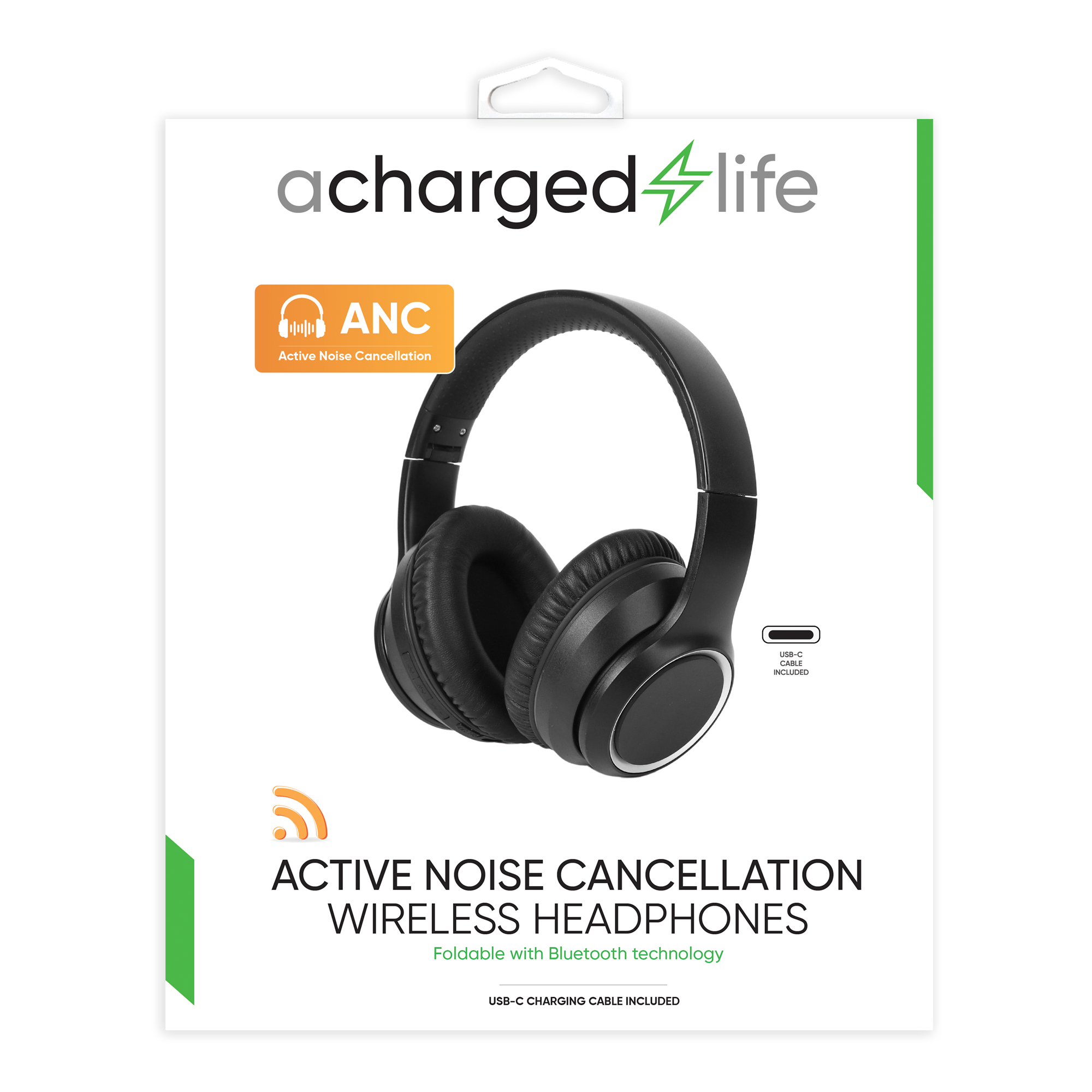 CL310 - A Charged Life Headphones Stereo Wireless - Black ANC (Bose Type)