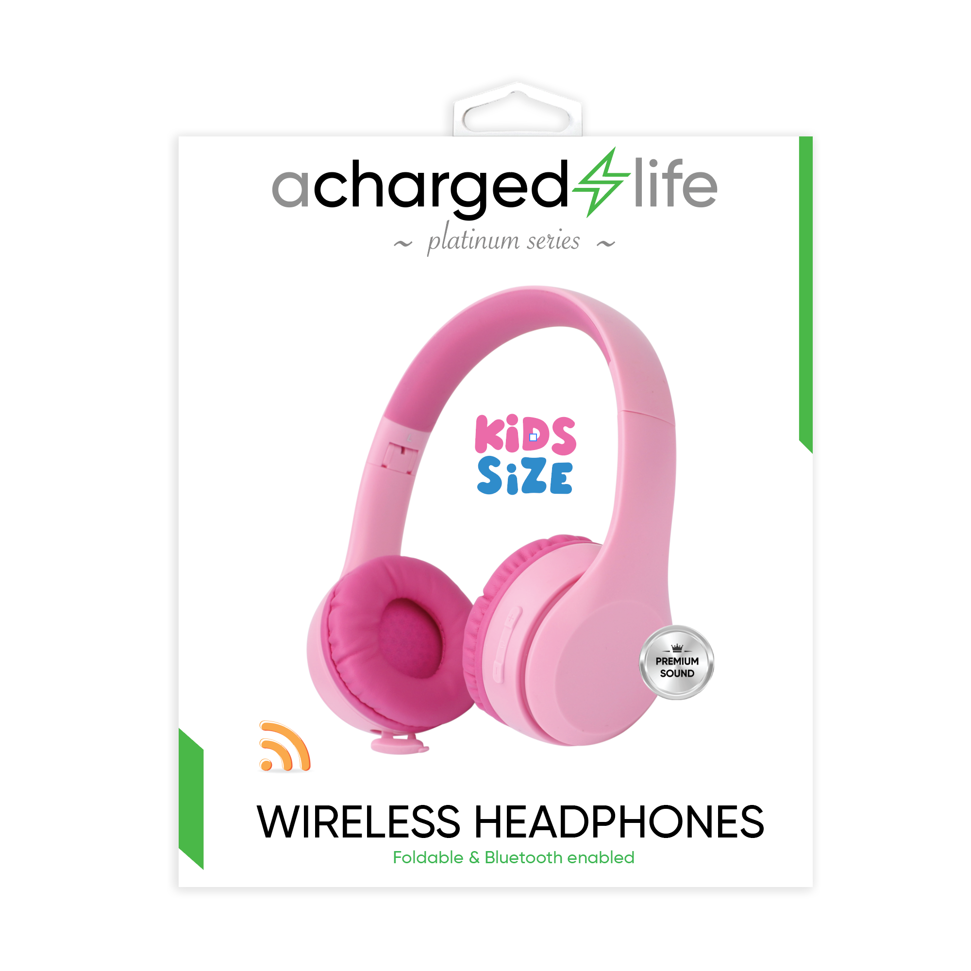 CL316 - A Charged Life Headphones Stereo Wireless Kids - Pink