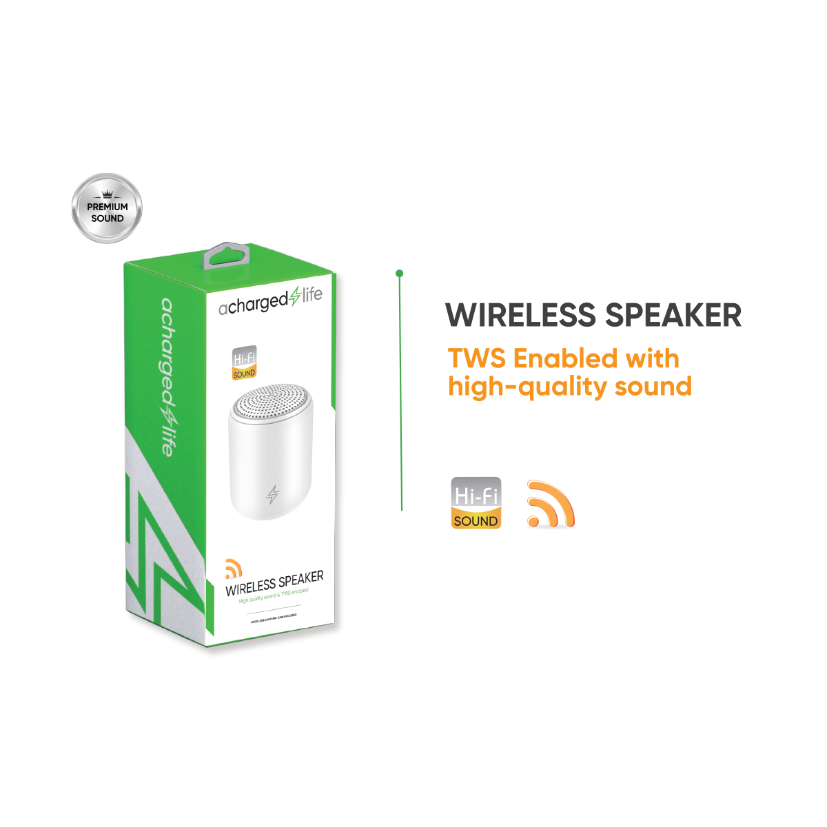 CL401 - A Charged Life Speaker Wireless White