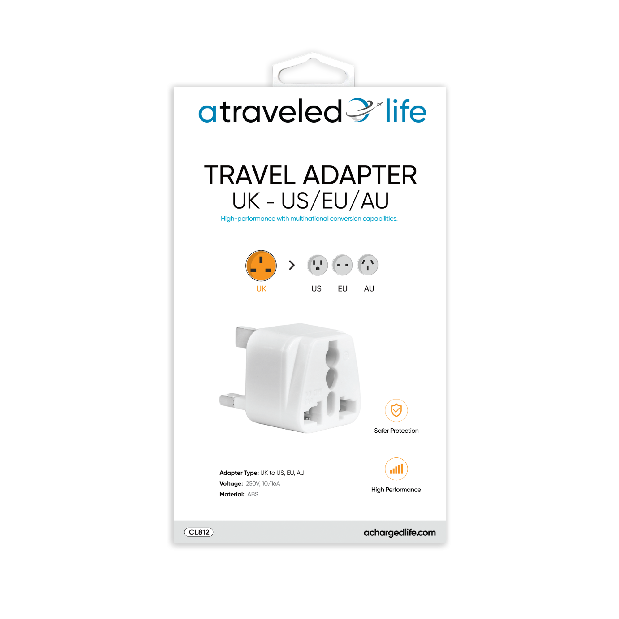 CL812 - A Traveled Life UK to US/EU/AU Plug
