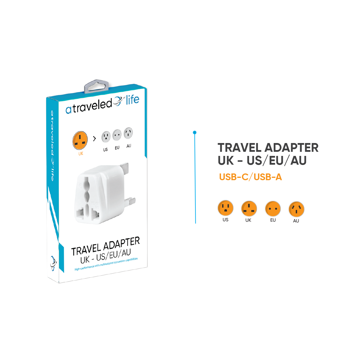 CL812 - A Traveled Life UK to US/EU/AU Plug
