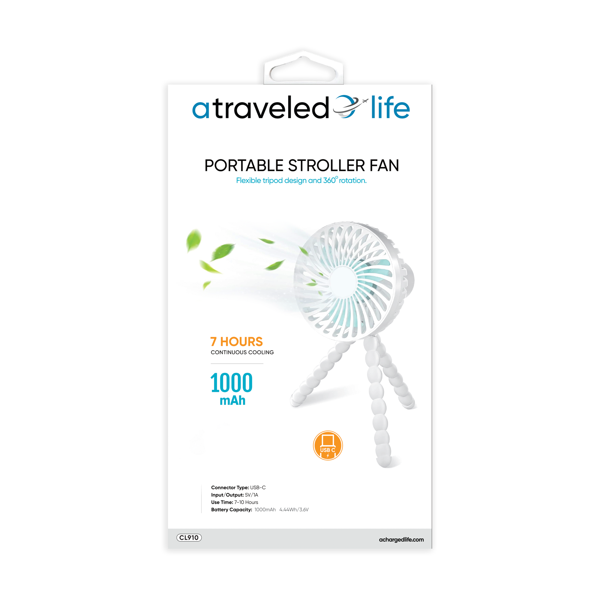 CL910 - A Traveled Life Fan Stroller White