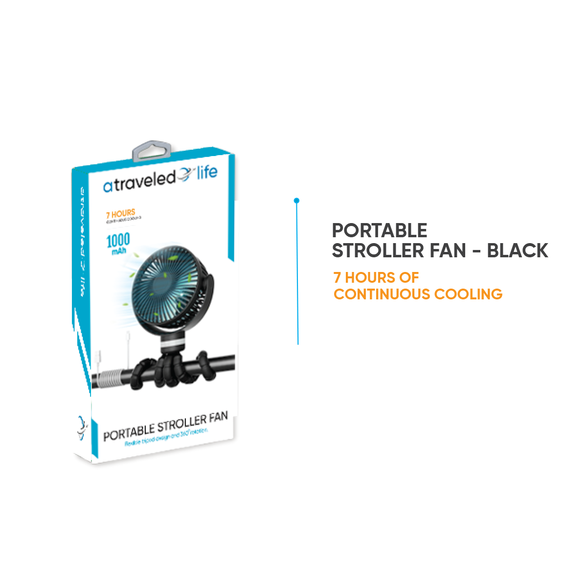 CL910 - A Traveled Life Fan Stroller Black