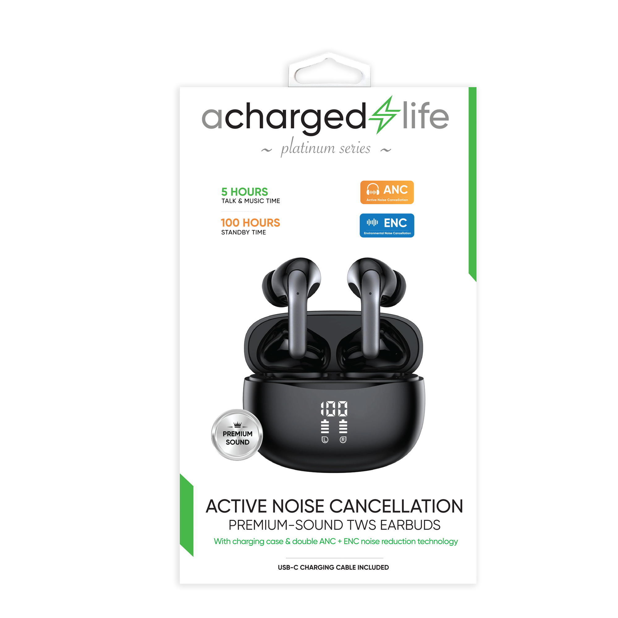 CL313 - A Charged Life TWS Earbuds Premium Sound ANC + ENC