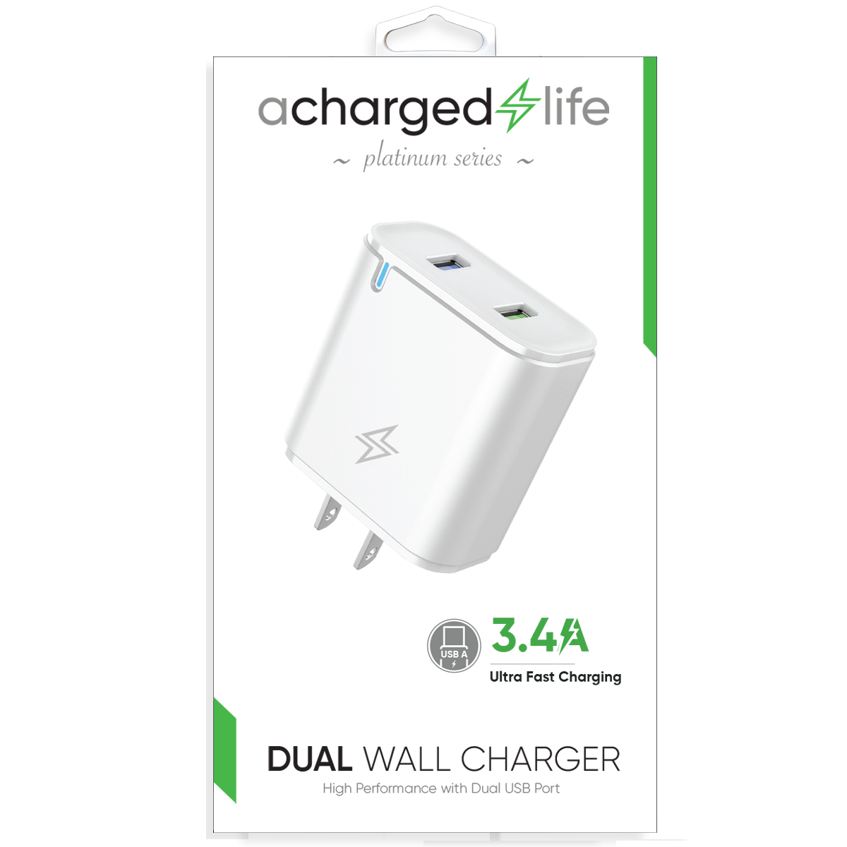 CL201 - High-Performance Wall Charger 3.4A Dual USB-A Port White
