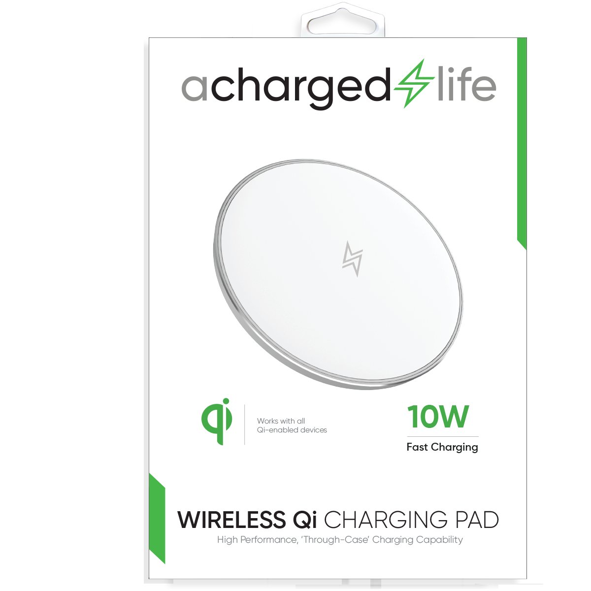 CL207 - Qi Charger 10W Silver/White with Micro-USB Cable