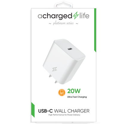 CL202 - A Charged Life Wall Charger 20W Single USB-C Port White
