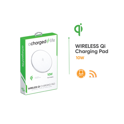 CL207 - A Charged Life Qi Charger 10W Silver/White
