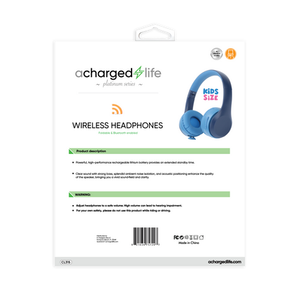 CL315 - A Charged Life Headphones Stereo Wireless Kids - Blue