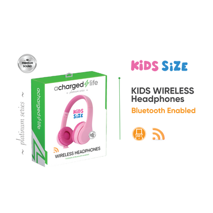 CL316 - A Charged Life Headphones Stereo Wireless Kids - Pink