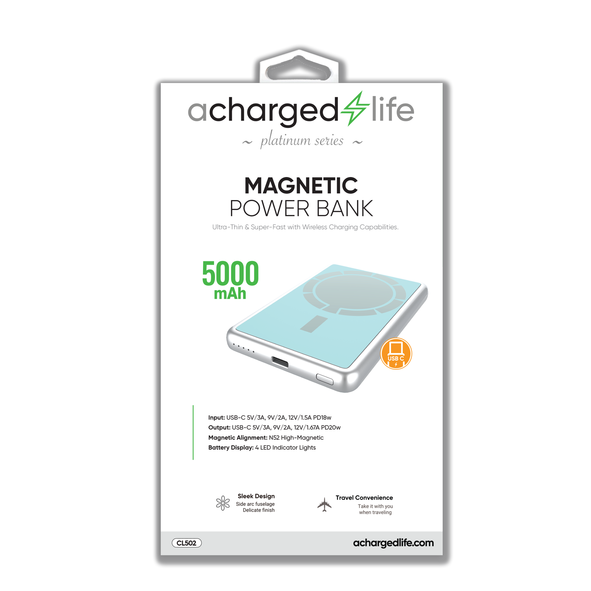 Power Bank 5000mAh Magnetic