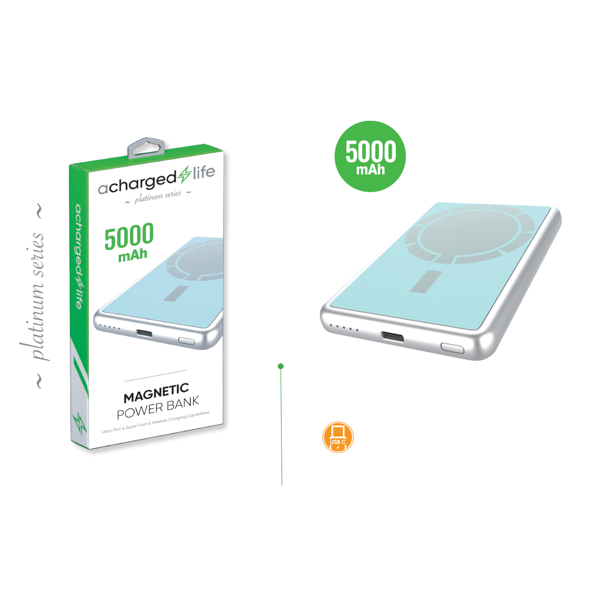 Power Bank 5000mAh Magnetic