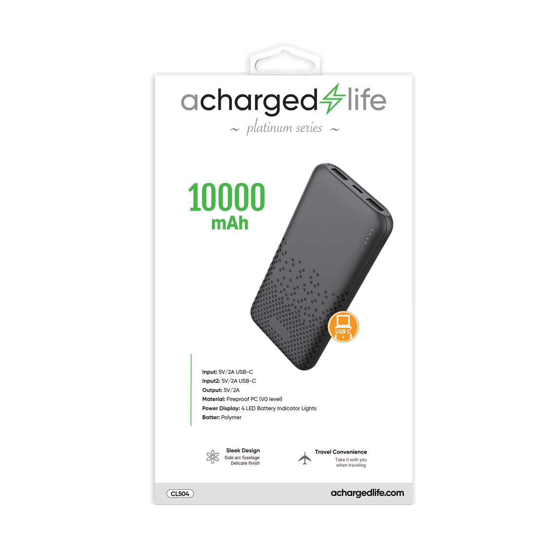 CL504 - A Charged Life Power Bank 10000mAh