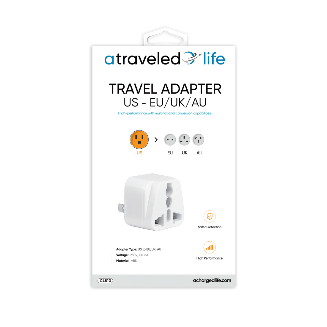 CL810 - A Traveled Life US to EU/UK/AU Plug