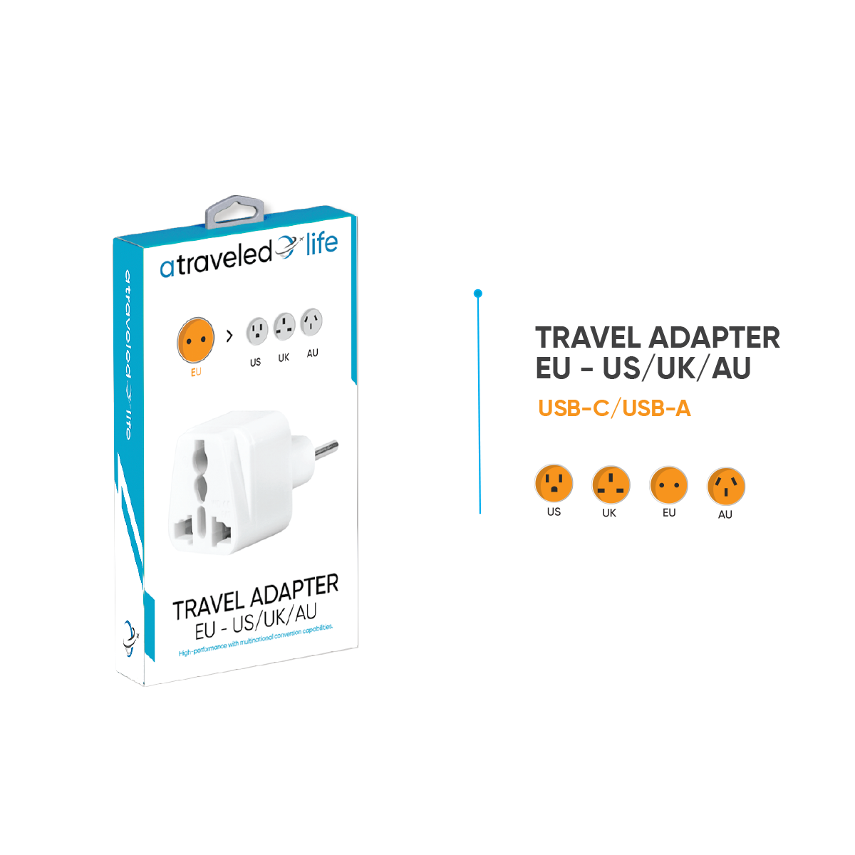 EU to US /UK/AU Plug