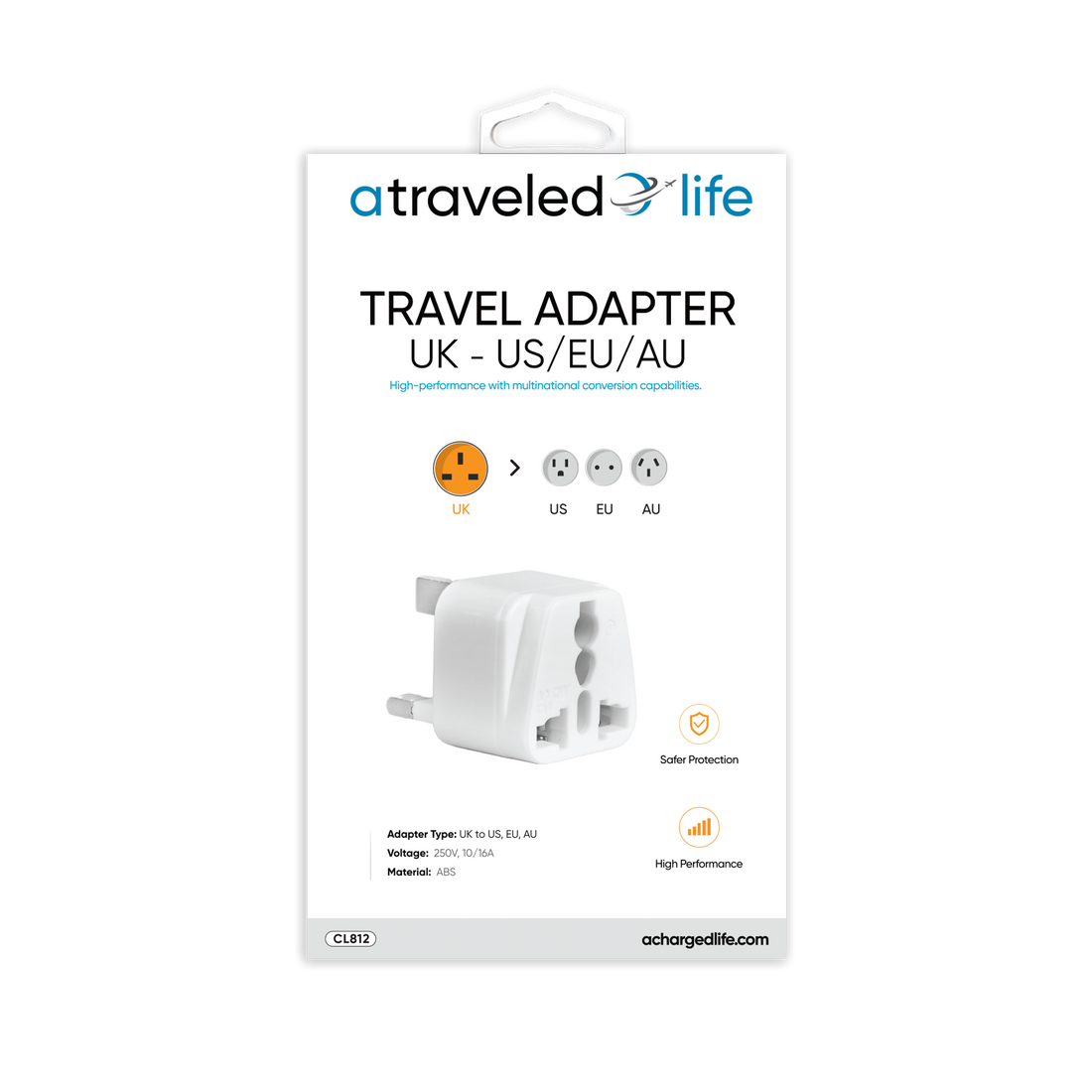 CL812 - A Traveled Life UK to US/EU/AU Plug