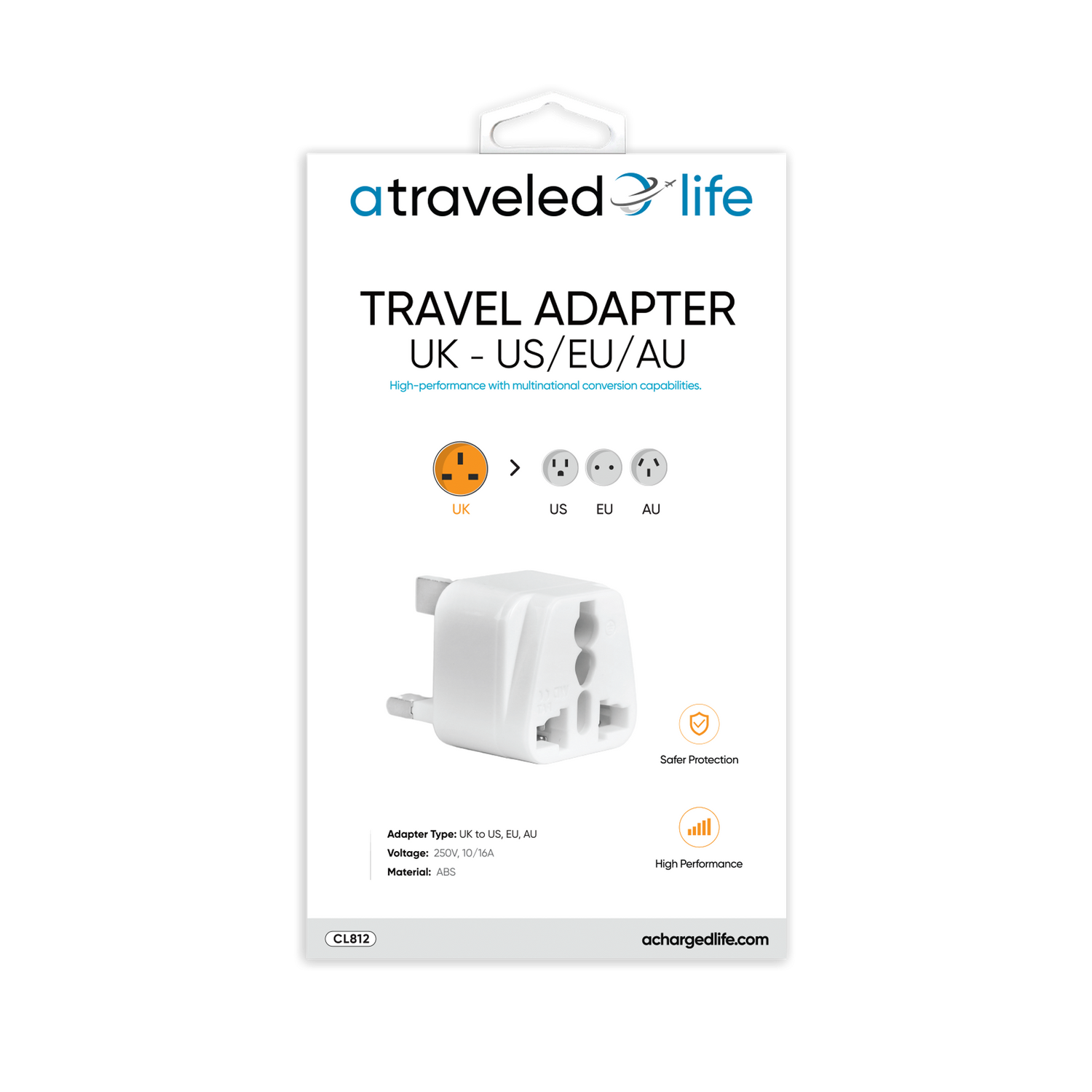 CL812 - A Traveled Life UK to US/EU/AU Plug