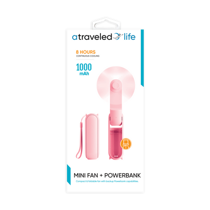 CL900 - A Traveled Life Fan Mini Foldable USB-C (Asst. Colors - Blue, Green, Pink, White)