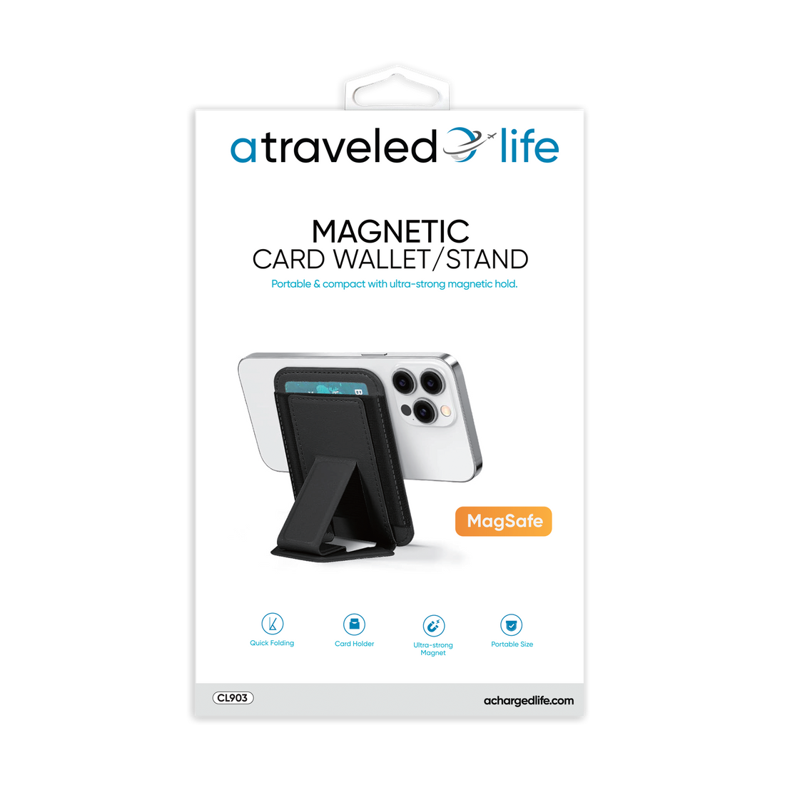 CL903 - A Traveled Life MagSafe Wallet Stand for Apple &amp; Android