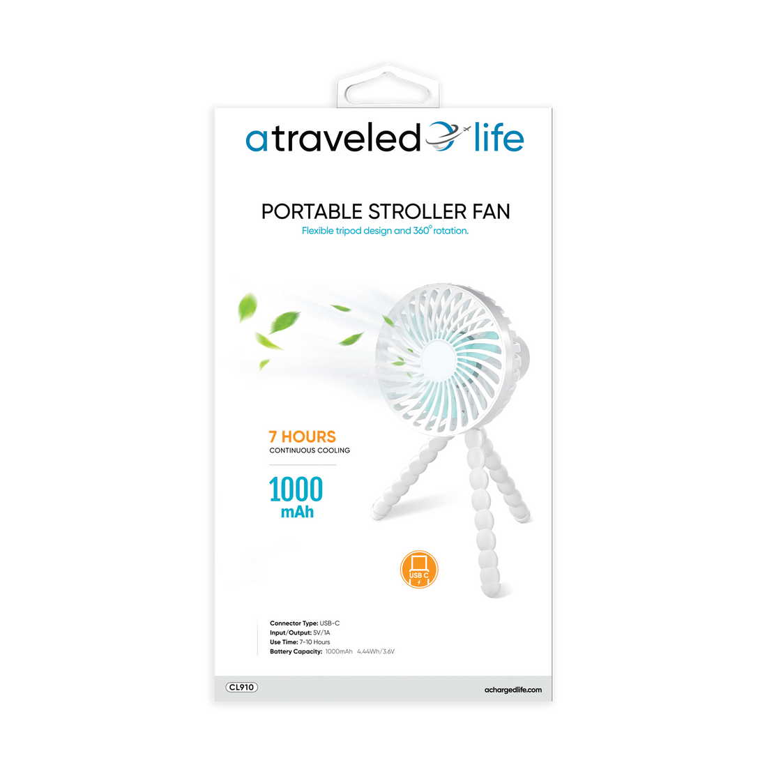 CL910 - A Traveled Life Fan Stroller White