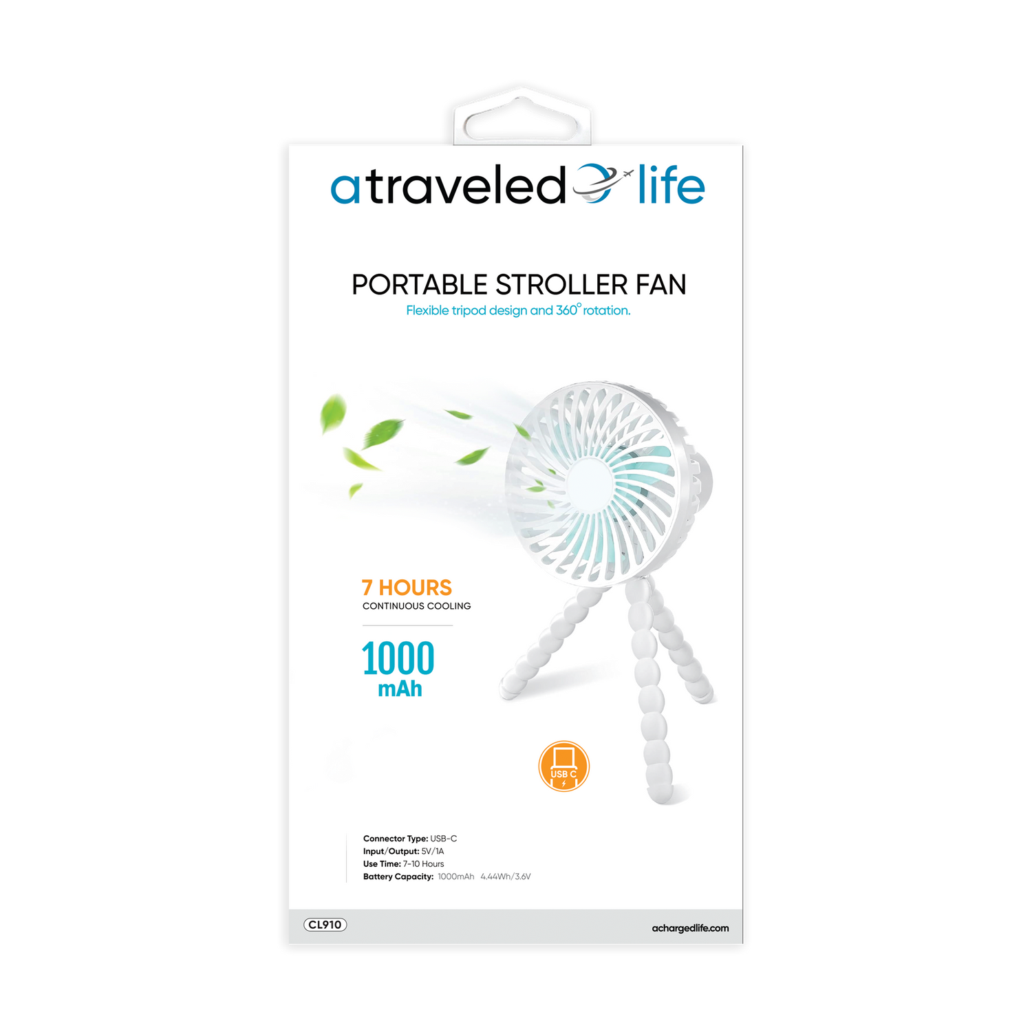 CL910 - A Traveled Life Fan Stroller White