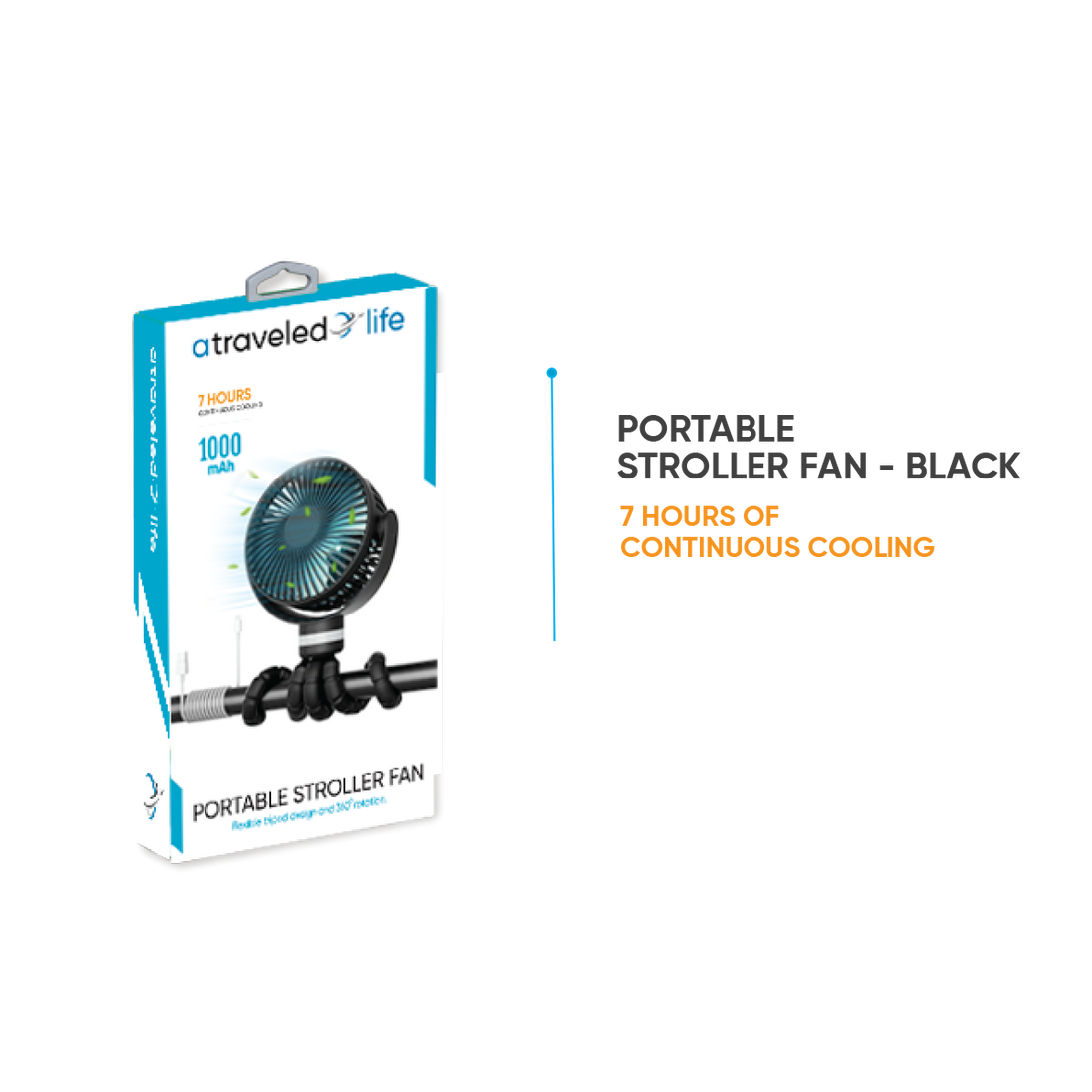 CL910 - A Traveled Life Fan Stroller Black