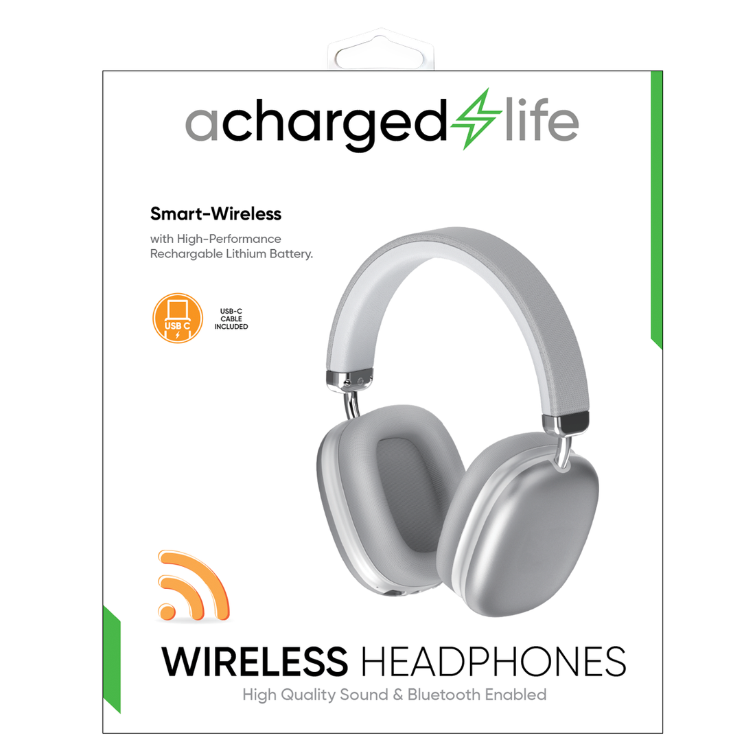 CL303 - A Charged Life Headphones Stereo Wireless - Grey