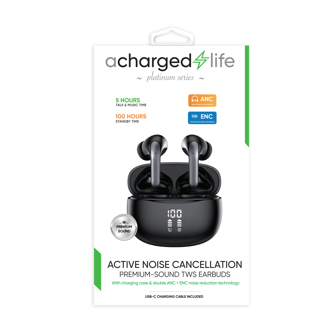 CL313 - A Charged Life TWS Earbuds Premium Sound ANC + ENC