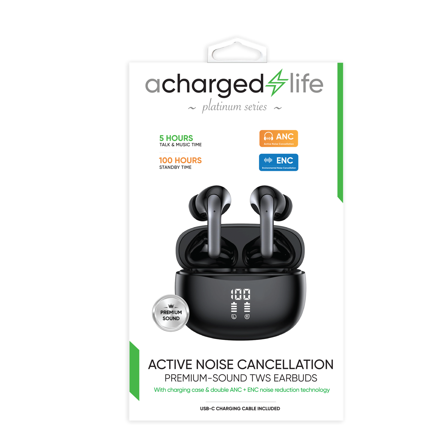 CL313 - A Charged Life TWS Earbuds Premium Sound ANC + ENC