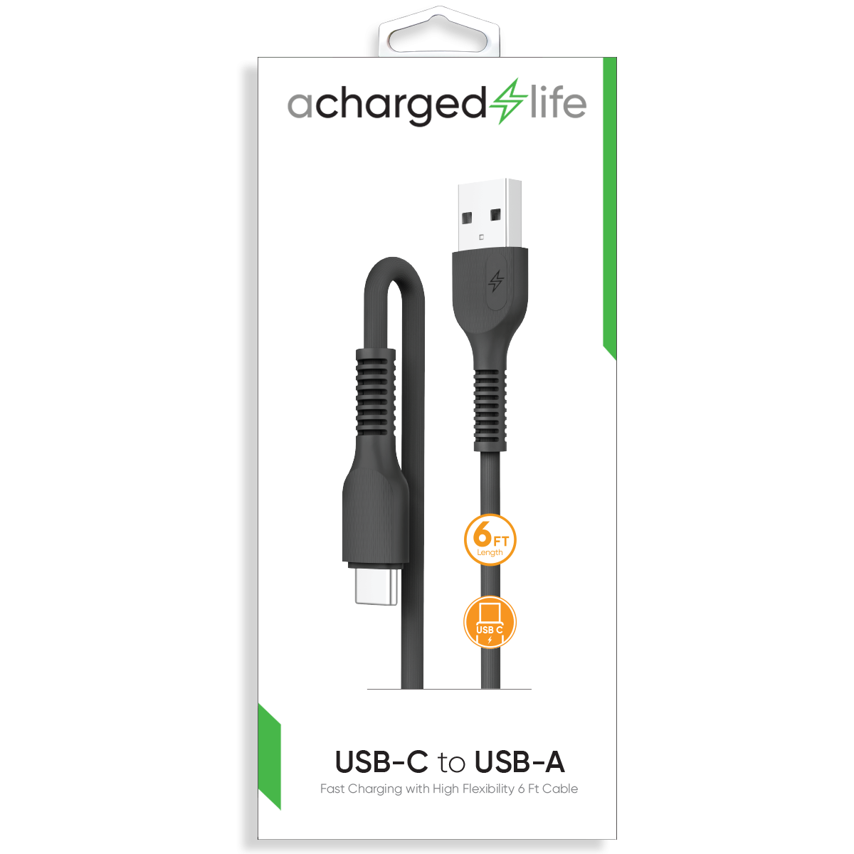 CL102B - Charging Cable USB-C 6Ft Black