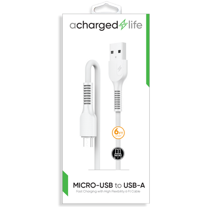 CL104 - Fast Charging Cable Micro USB 6Ft White