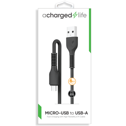 CL104B - Fast Charging Cable Micro USB 6Ft Black