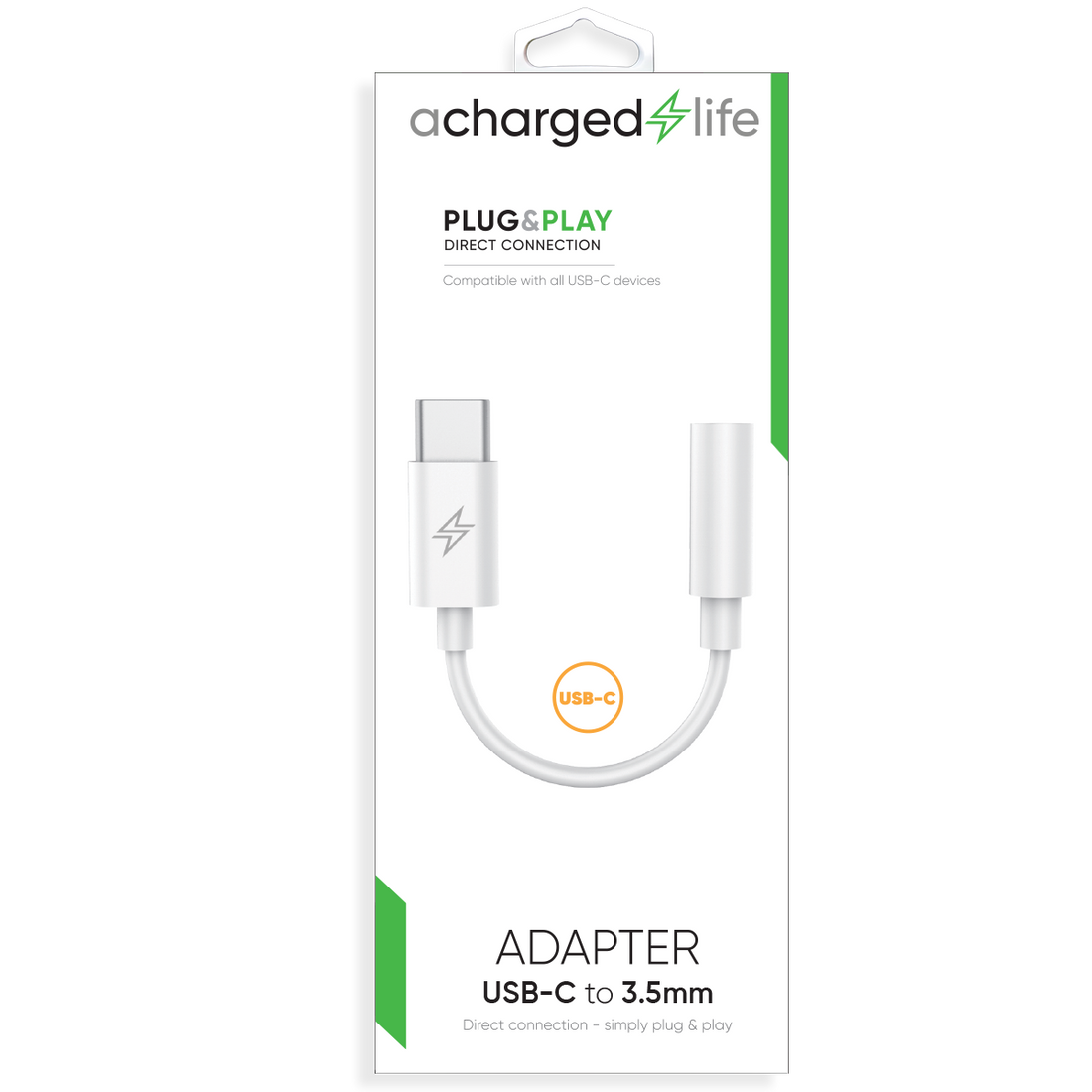 CL105 - USB-C to 3.5mm Audio Adapter White (PLUG &amp; PLAY)
