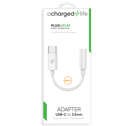 CL105 - USB-C to 3.5mm Audio Adapter White (PLUG &amp; PLAY)