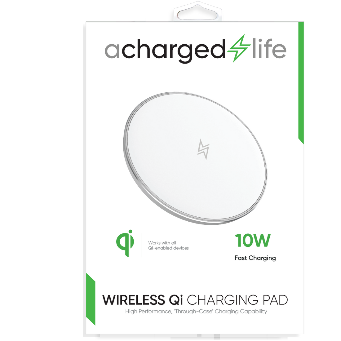 CL207 - Qi Charger 10W Silver/White with Micro-USB Cable